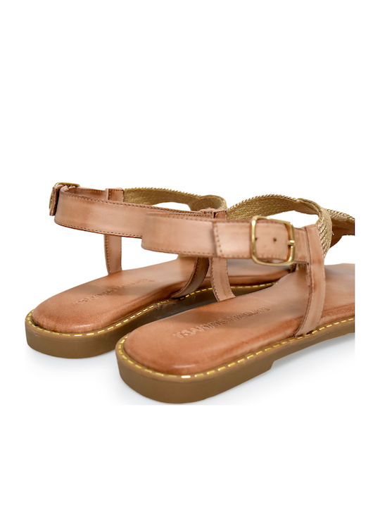 Damen Flache Sandalen Roségold