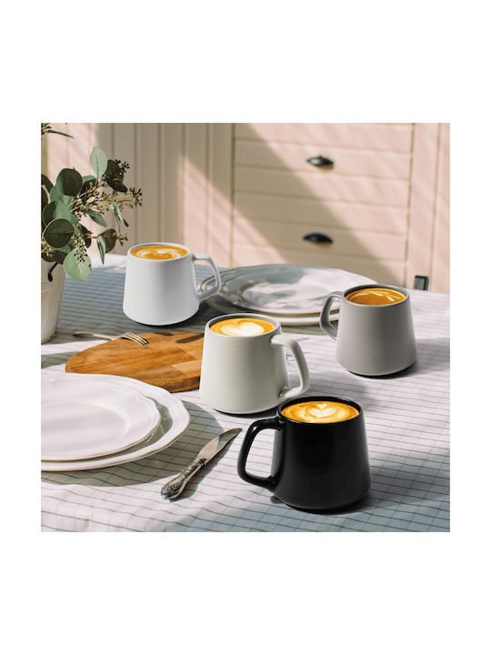 Miamio Collection Kaffeetasse Keramik Grau 420ml 4 Stück