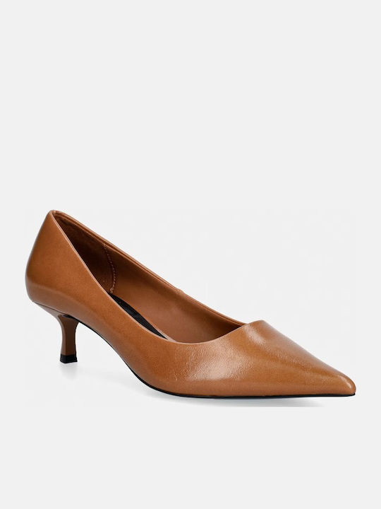 Pointed Toe Heels With Medium Brown Heel