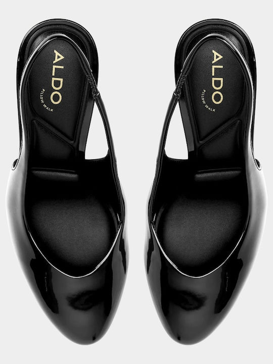 Patent Leather Heels with Strap Black