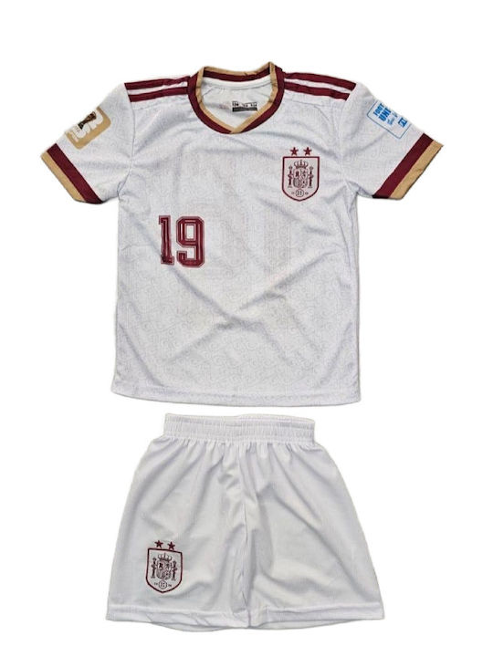 Set De Fotbal Pentru Copii Yamal Al Echipei Naționale A Spaniei Mundial 2026 Alb Nouă Două Stele Balón De Oro Unisex Pentru Copii Ab187