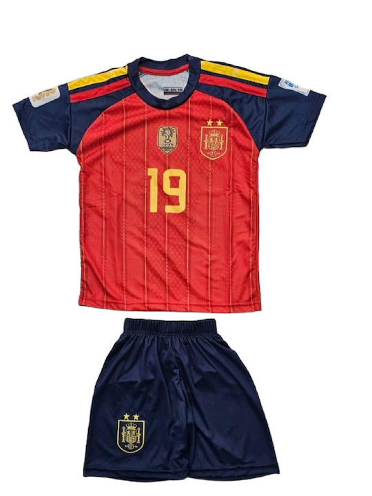 Set de Fotbal pentru Copii Yamal al Echipei Naționale a Spaniei Mundial 2026 Roșu Noile Două Stele Balón De Oro Unisex Copii Ab188
