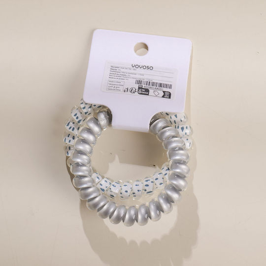 Set Hair Scrunchies Silver 2 Pieces