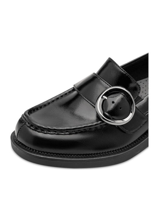 Lackleder Damen Mokassins in Schwarz Farbe