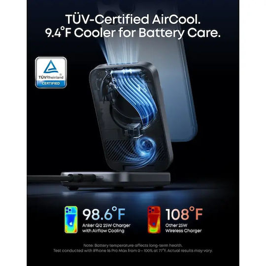 Anker Încărcător Wireless Qi2 25W Negru (3in1 Prime MagGo)
