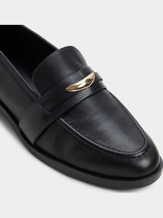 Leder Damen Mokassins in Schwarz Farbe