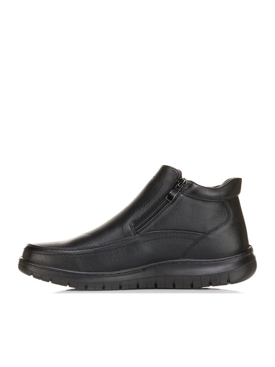 Leder Schwarz Herrenstiefel mit Reissverschluss