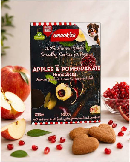 Smookies Бисквити за кучета с Ябълка, Нар, Билки, Мед, Яйца, Зехтин, Месо и Плодове 200gr