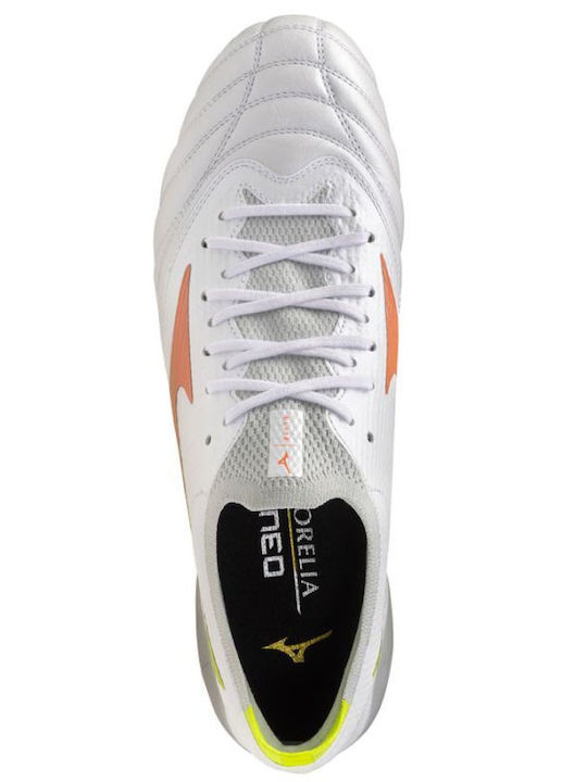 Mizuno Morelia Neo FG Футболни Обувки с Бутони Бели Mizuno Morelia Neo FG Футболни Обувки с Бутони Бели