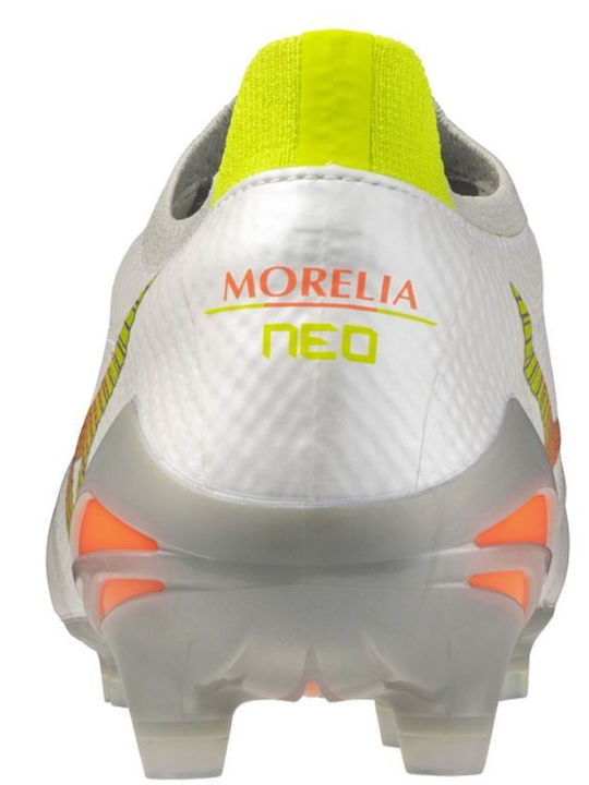 Mizuno Morelia Neo FG Football Shoes with Cleats White