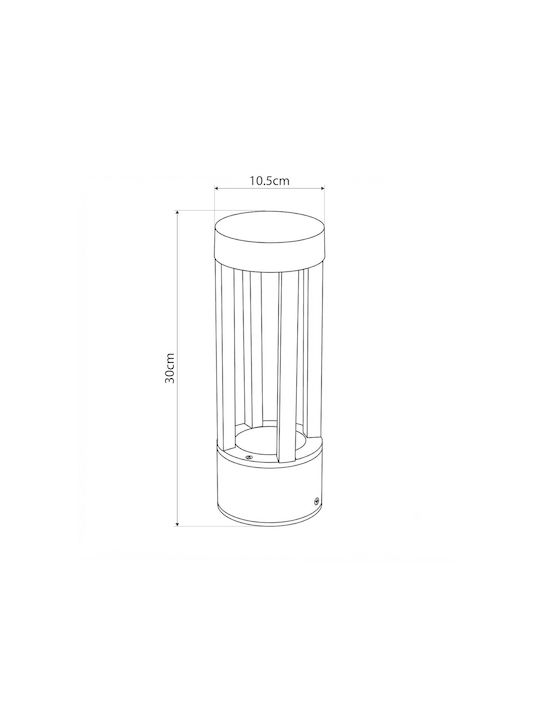 GloboStar Outdoor Small Post LED Floor Lamp 8W with Warm White Light IP65 White