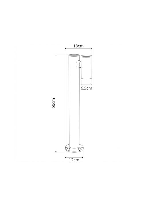 GloboStar Outdoor Small Post LED Floor Lamp 12W With Warm White Light IP65 White
