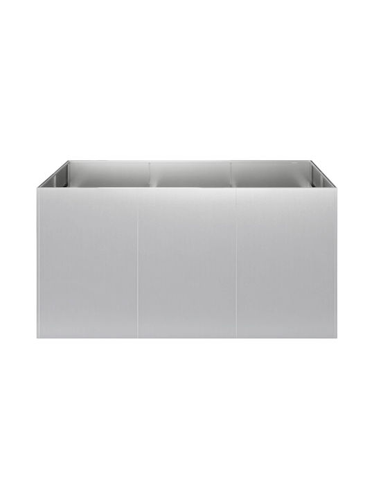 vidaXL Γλάστρα Μεταλλική Ασημί 120x80x60εκ.