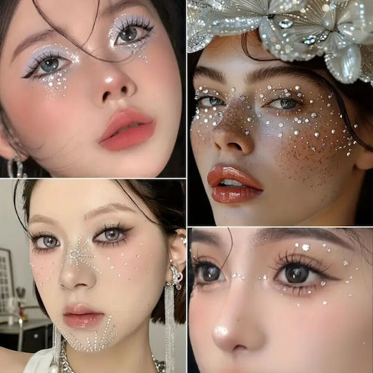 Body Nail Stickers 3D Silver Rhinestones Collection 170 156 Pieces 14omo3