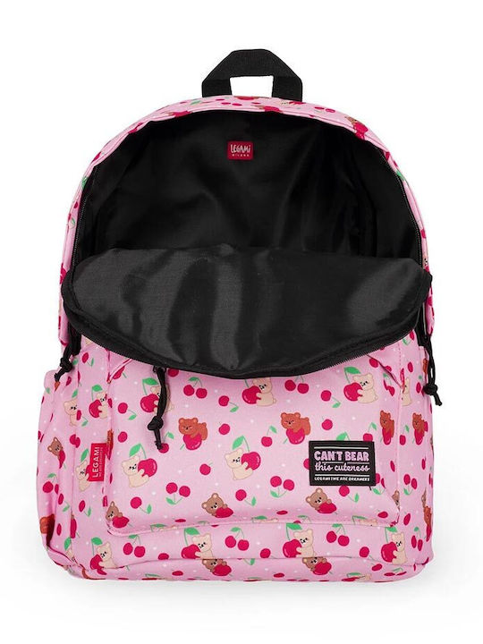 Legami Milano Teddy Bear Cherry Schulranzen Grundschule mit Flaschenhalter Burgundisch 24 Liter 35 x 20 x 45 cm