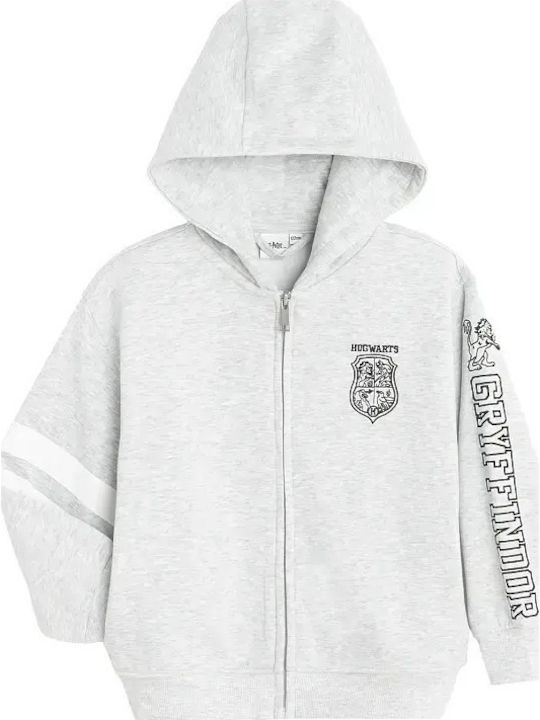 Kinder-Sweatshirt Strickjacke mit Kapuze Grau