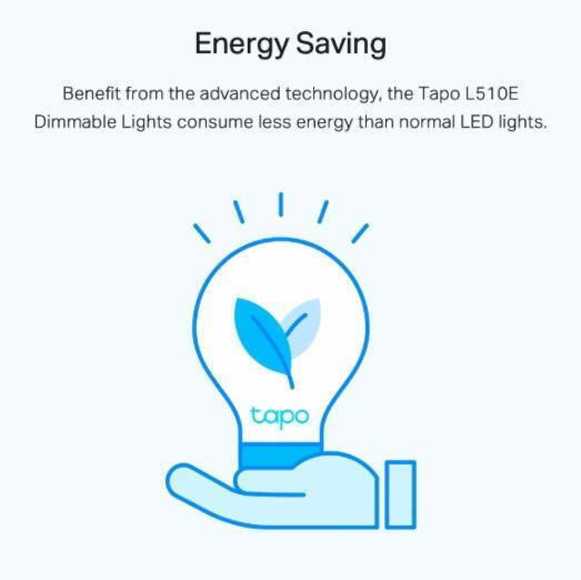 TP-LINK Becuri inteligente Tapo L510e v3 LED 8.7W pentru Dulie E27 Alb Cald 806lm Reglabil în intensitate 2 bucăți