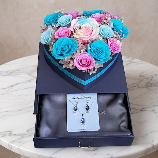 Set Premium 15 Trandafiri Săpun Hortensie Criogenată Bijuterii Cutie Inimă Sertar Plexiglas Set Premium 15 Trandafiri Săpun Hortensie Criogenată Bijuterii Cutie Inimă Sertar Plexiglas