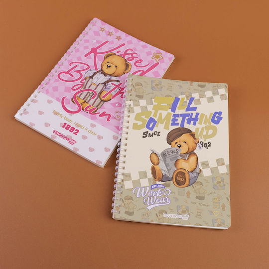 Teddy Island Spiral Notebook A5 Ruled