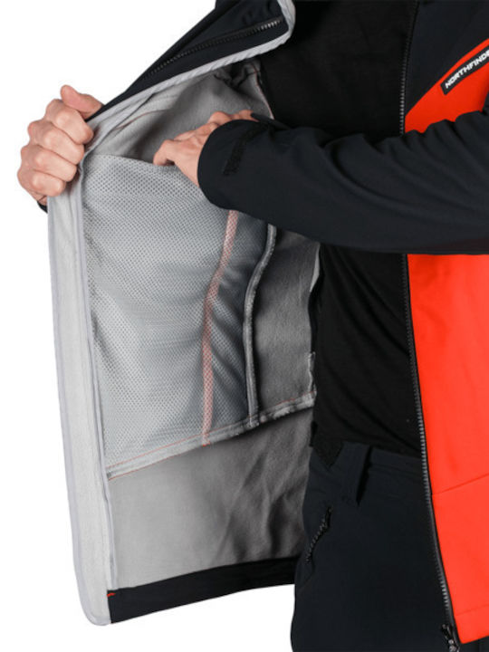 Herren Jacken Softshell Wasserdicht und Winddicht Aurelian Orange - Black