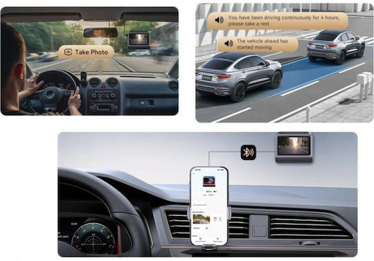 DDPAI Z60 Pro Set Cameră DVR Auto 4K cu Ecran 3" Bluetooth, Wi-Fi, GPS și Cameră Oglindă Spate