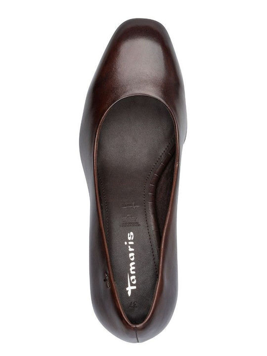 Leder Pumps mit Mittelhohem Absatz Lila