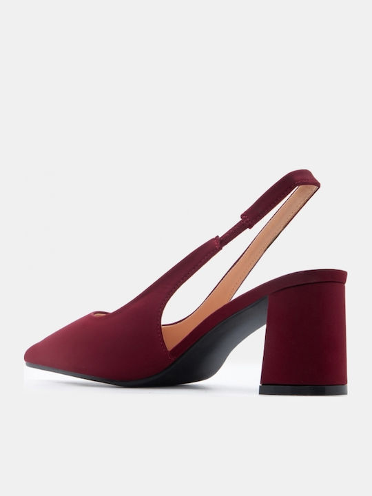 Pointed Toe Heels with Medium Burgundy Heel