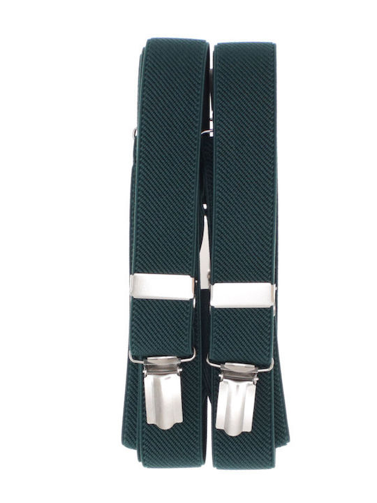 Unisex Adult Suspenders Buticcochet Made Elastic Synthetic Material 25 Mm Green Br516