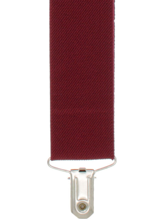 Breteli Unisex Pentru Adulți ButicCochet Din Țesătură Sintetică Elastică 4 Cleme Metalice 35 Mm Burgundia Br506