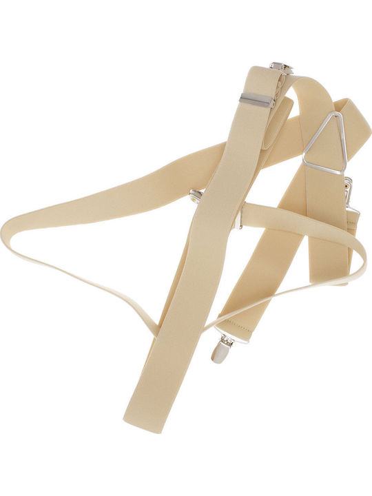 Breteli Unisex Pentru Adulți ButicCochet Din Material Sintetic Elastic 3 Cleme Metalice 35 Mm Bej Br512