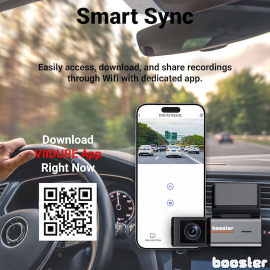 Booster SafeDrive Pro Cameră DVR Auto 4K cu Ecran 1.47" Wi-Fi, GPS