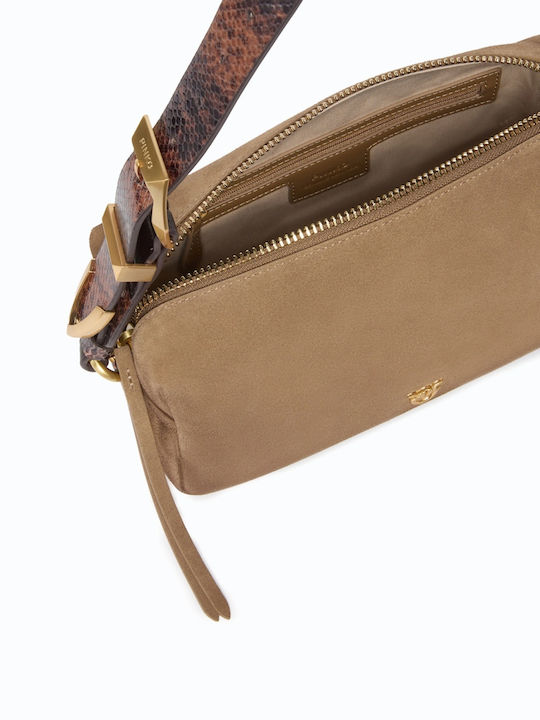 Bowling Leather Women's Shoulder Bag Beige