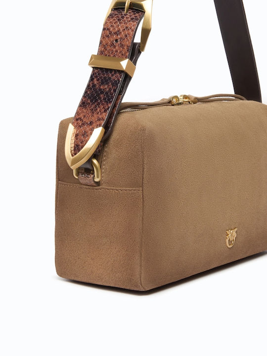 Bowling Leather Women's Shoulder Bag Beige