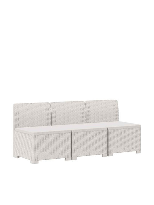 vidaXL Tree-Seater Outdoor Rattan Sofa with Cushions