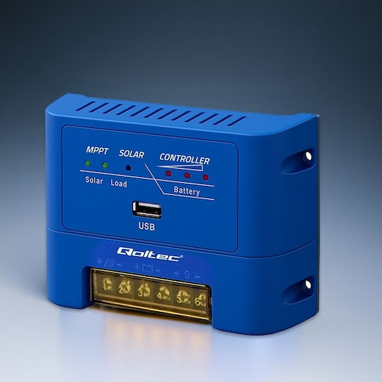 Qoltec Controler de încărcare solar MPPT 15A pentru alimentarea consumatorilor DC și încărcarea bateriilor