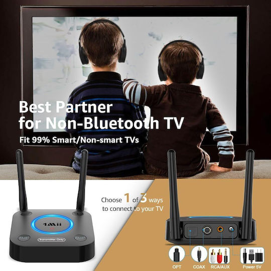 Bluetooth 5.3 Audio Transmitter 1Mii B06tx Dual Link Schwarz