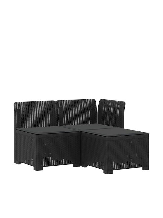 Γωνιακός Καναπές Εξωτερικού Χώρου Rattan με Μαξιλάρια