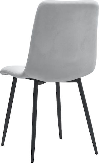 Tito Ess- und Küchenstühle Samt Hellgrau 4Stücke 44x55x88cm