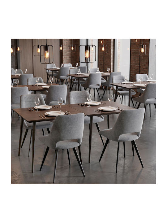 Firenze Dining Chairs with Fabric Upholstery Grey 2 pcs 51x60x81cm