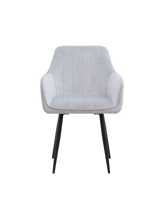 Piero Dining Chairs Velvet Light Grey 2pcs 57x60x85.5cm