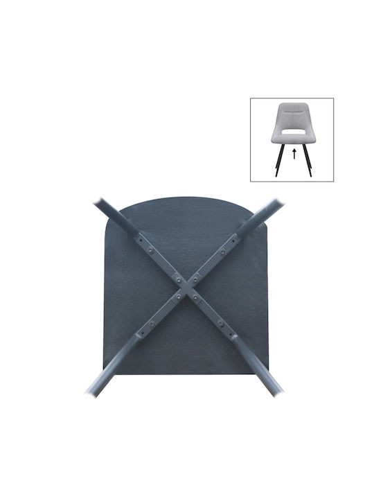 Firenze Dining Chairs with Fabric Upholstery Grey 2 pcs 51x60x81cm