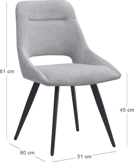Firenze Dining Chairs with Fabric Upholstery Grey 2 pcs 51x60x81cm