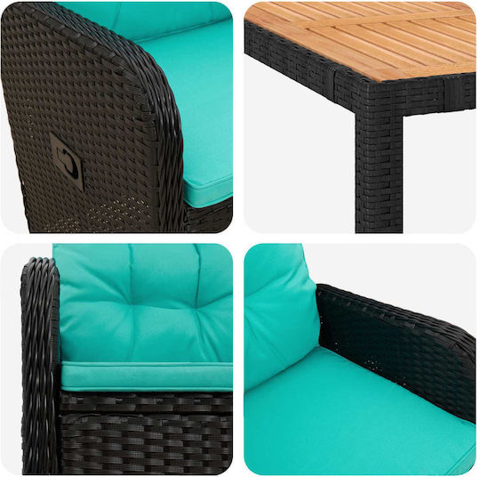 Set Sala De Mese Pentru Exterior 5 Piese Vidaxl Cu Suport Pentru Umbrelă Și Perne Set Sala De Mese Pentru Exterior 5 Piese Vidaxl Cu Suport Pentru Umbrelă Și Perne