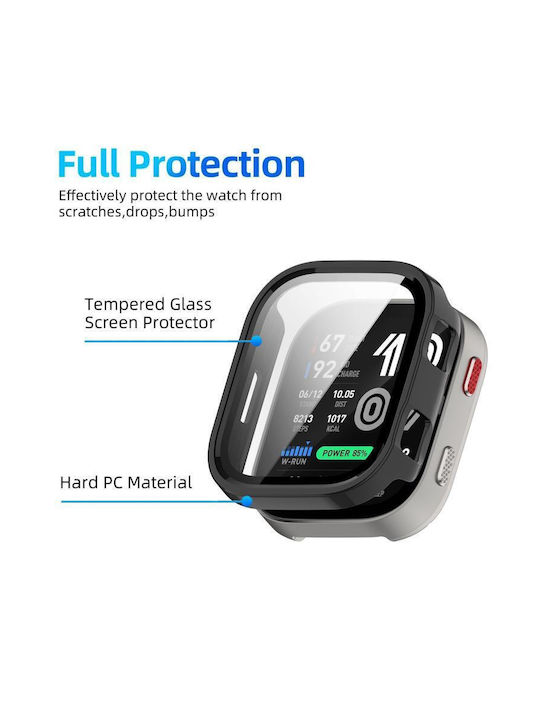 Πλαστική Θήκη με Τζαμάκι σε Μαύρο χρώμα για Amazfit Bip Max