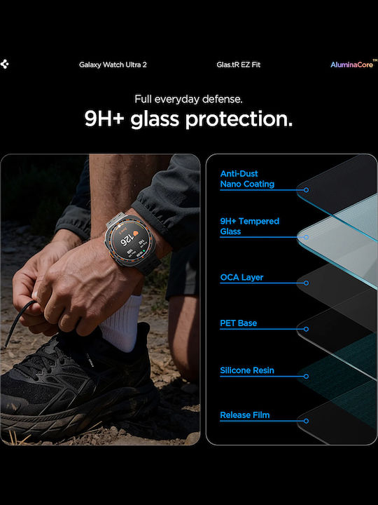Spigen Glas.tr Ez Fit Displayschutzfolie Für Galaxy Watch Ultra 2 Stück AGL11758