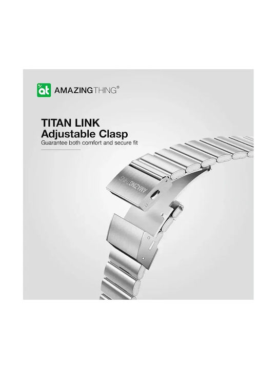 Кайш AmazingThing Metal Titan Steel Сребрист Apple Watch 44 45 46 49 мм