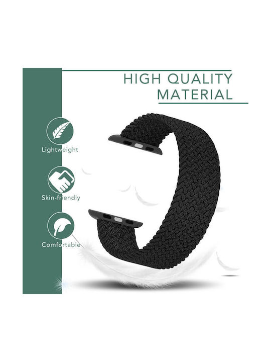 Orso Hera Braided Armband Stoff Schwarz (Apple Watch 44/45/46mm/Ultra 49mm)
