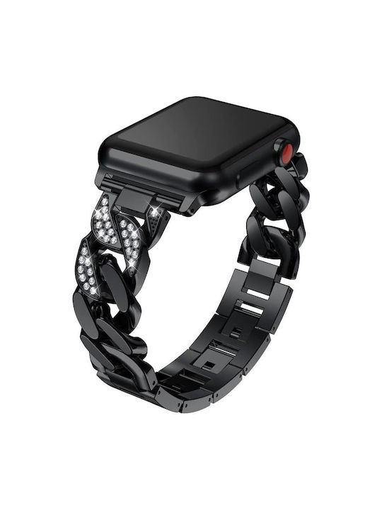 Λουράκι Orso Elegant Diamonds Bracelet Black Apple Watch 44 45 46 49mm