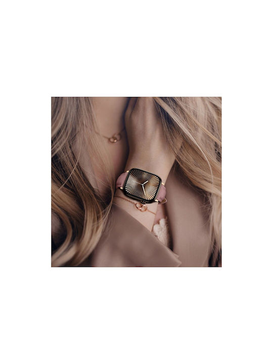 Amazingthing Class Band Кожена Каишка Apple Watch 45 46 49 Mm Розова