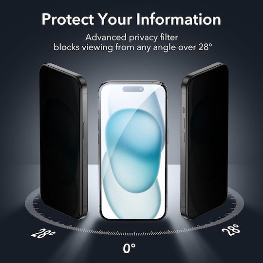 ESR Privacy Tempered Glass 3τμχ (iPhone 15)